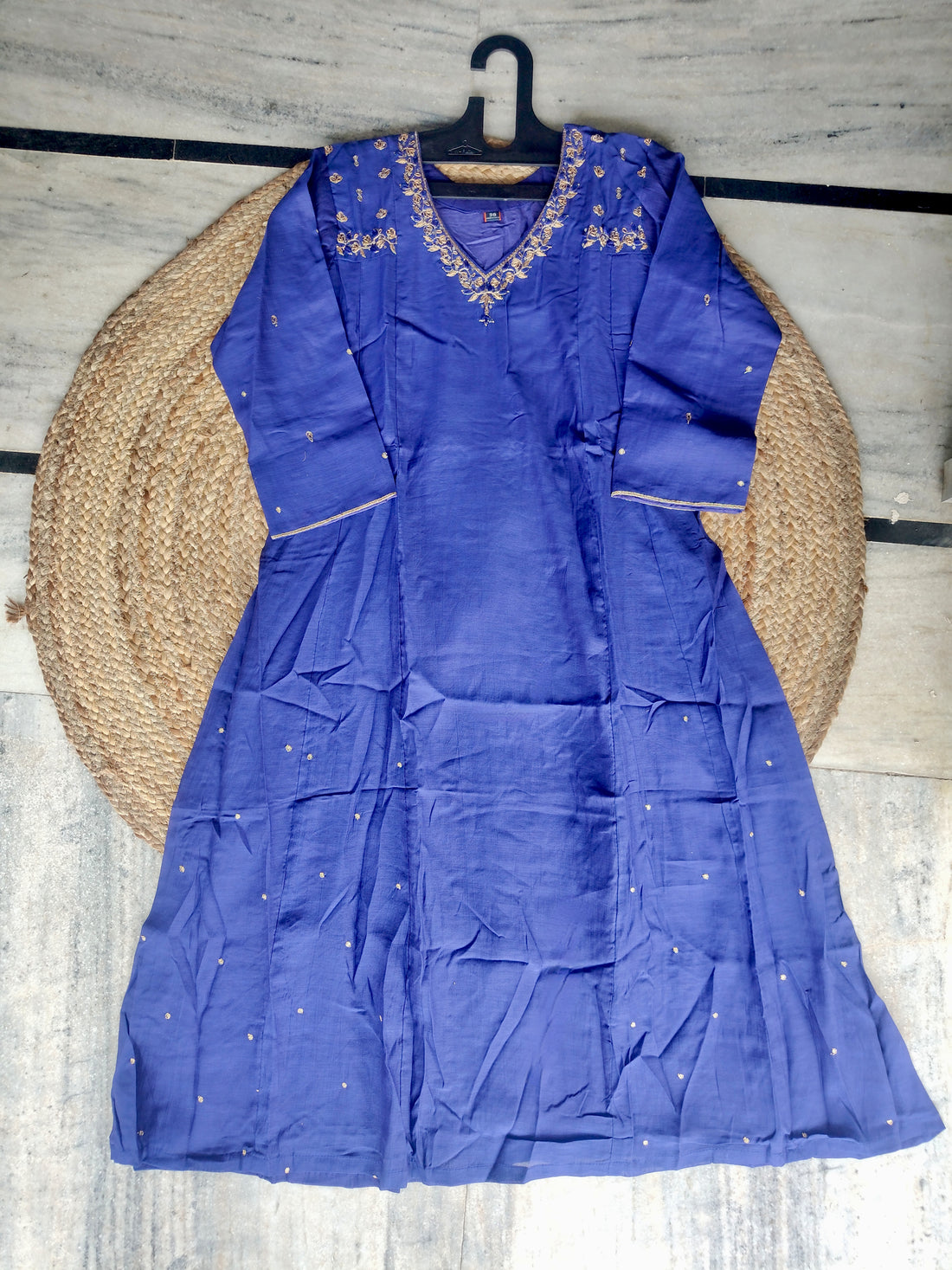 The Ivory Stitch | Hand Embroidered Mul Chanderi Kurta Set