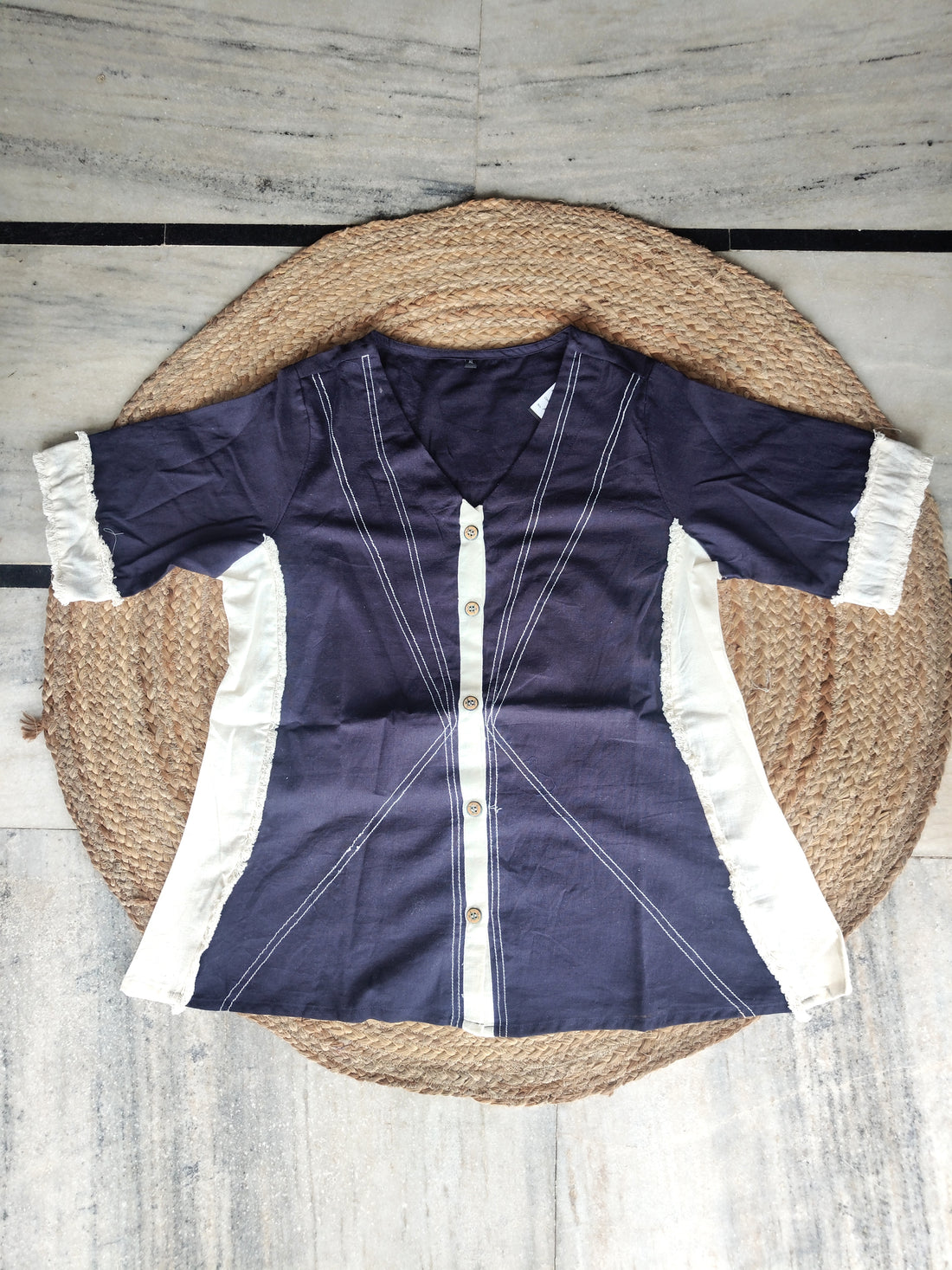 Indigo Fringe Edit | Indigo Blue Cotton Co-Ord Set | Fringe Details & Stitchline Work
